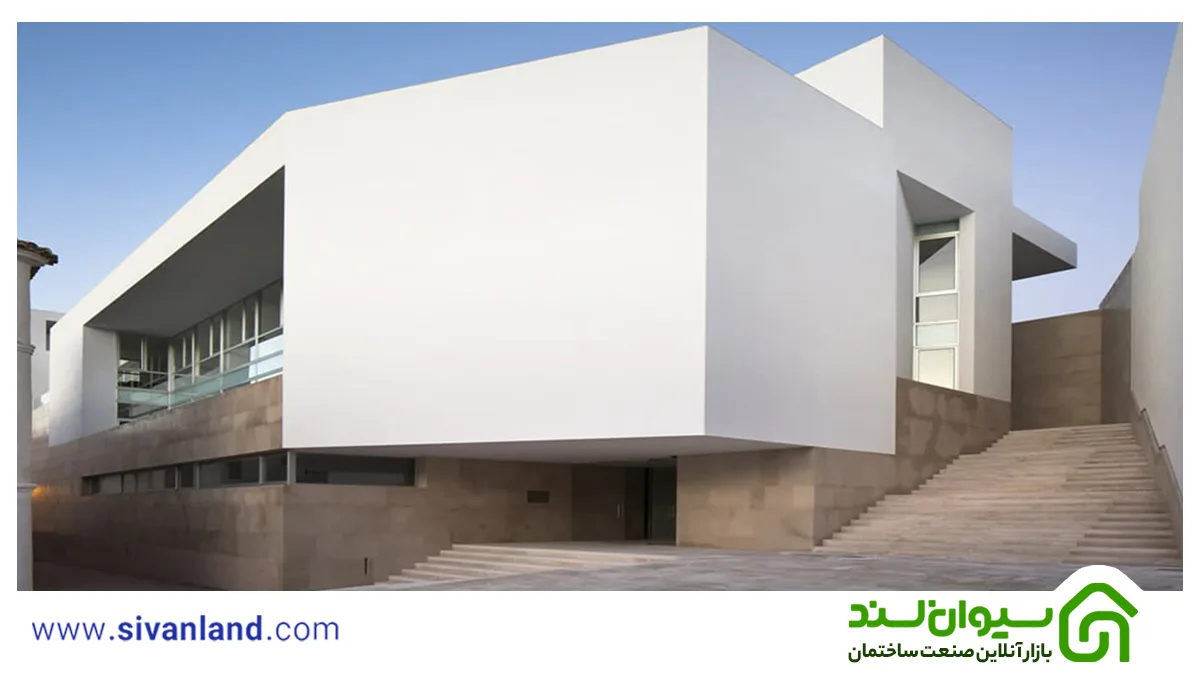 راهنمای جامع نمای سیمان سفید؛ از طراحی مدرن تا کلاسیک 10 10 اجرای نمای سیمان سفید