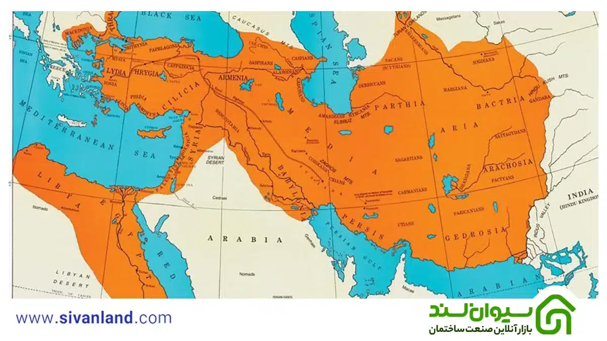 نقشه ایران | معرفی استان ها و شهرها + نقشه ایران قدیم 4 4 نقشه ایران در زمان هخامنشیان