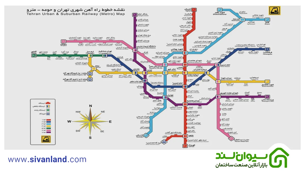 راهنمای خطوط و ساعت کار مترو تهران 1 1 نقشه مترو تهران