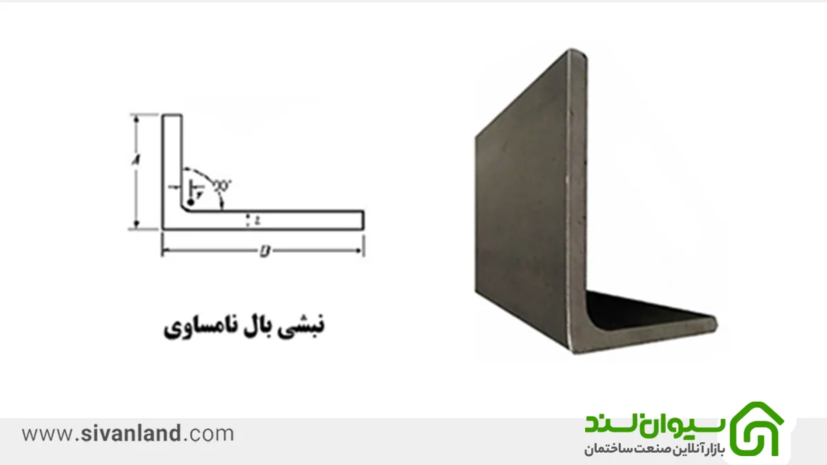 نبشی چیست؟ | معرفی انواع، کاربرد و ویژگی های آن 9 9 نبشی بال نامساوی