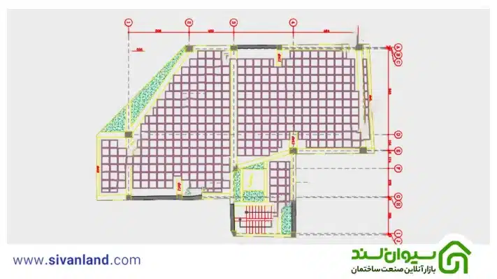 3 مرحله نقشه خوانی سقف وافل + اطلاعات نقشه سقف وافل 57 96 نقشه قالب چینی 95