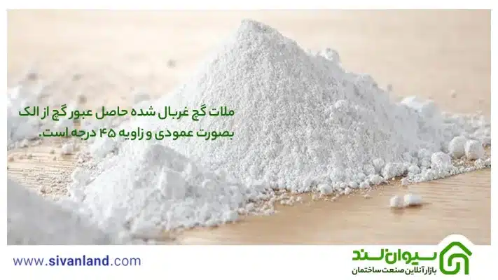 0 تا 100 آموزش طرز تهیه گچ برای لکه گیری 29 29 ملات گچ غربال شده حاصل عبور گچ از الک بصورت عمودی و زاویه 45 درجه است.