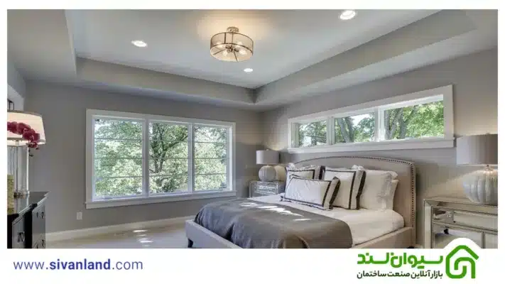 گچبری نور مخفی سقف | 4 ایده جدید نورپردازی مخفی سقف 47 53 ترکیب لوستر و نور مخفی سقف اتاق خواب