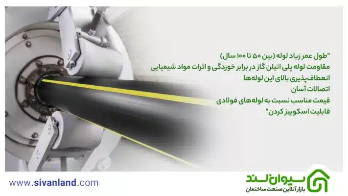 لوله پلی اتیلن گازی | بررسی استاندارد، اتصالات و مزایایی آن 2 2 مزایای لوله پلی اتیلن گازرسانی