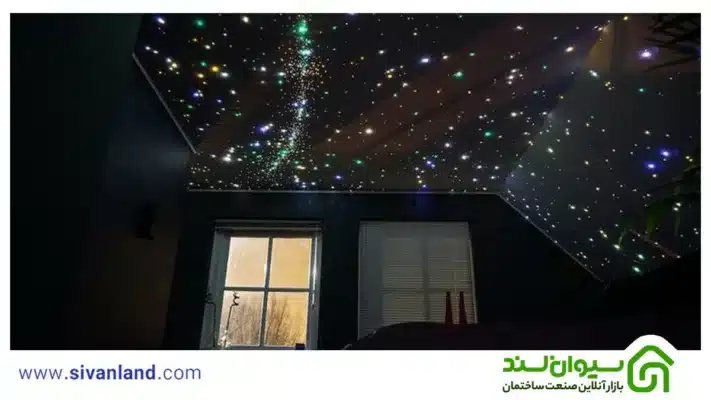 سقف کهکشانی | آموزش نصب و اجرای انواع سقف کهکشانی 38 38 نورپردازی با کریستال نوری سقف کهکشانی