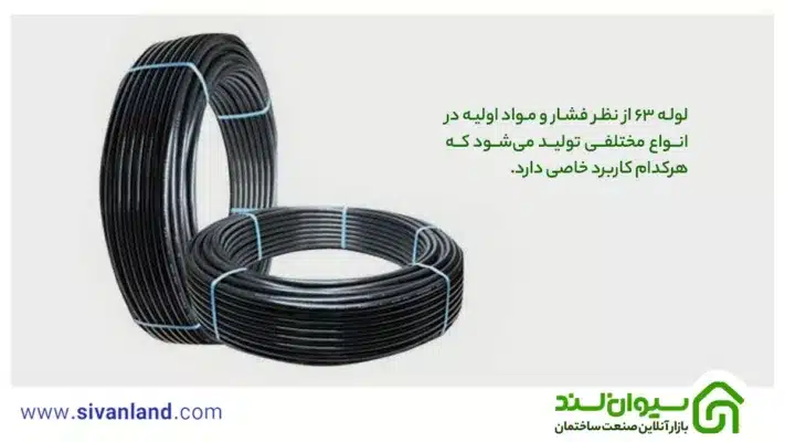 بررسی لوله پلی اتیلن 63 به همراه کاربردها و مزایای آن 2 2 لوله 63 از نظر فشار و مواد اولیه در انواع مختلفی تولید میشود که هرکدام کاربرد خاصی دارد.