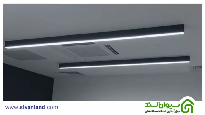 معرفی انواع چراغ سقفی | 9 نوع لامپ سقفی توکار و روکار 35 35 چراغ سقفی خطی