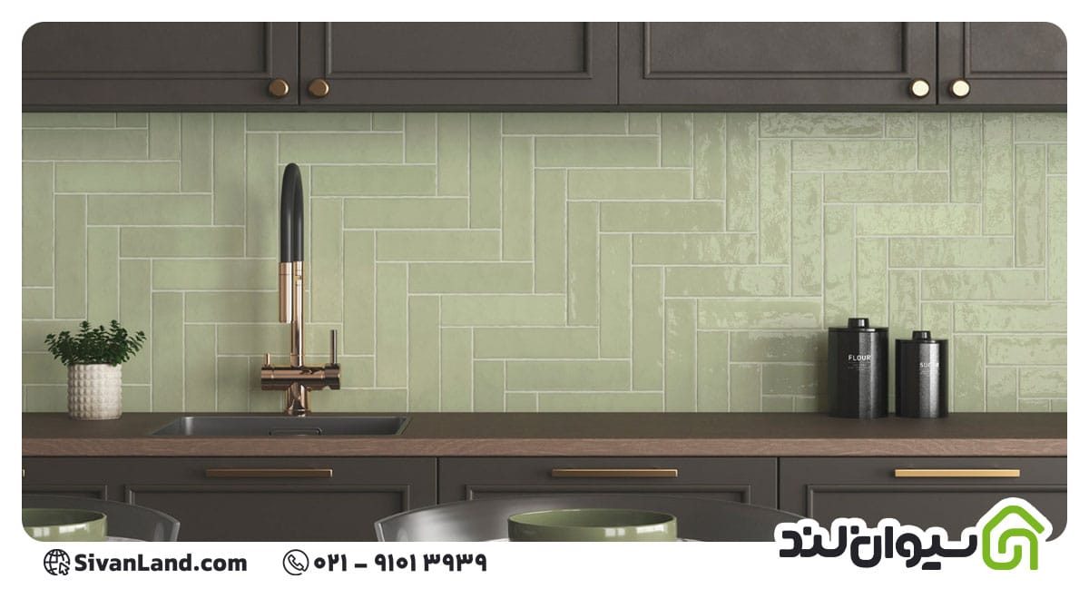 کاشی بین کابینتی جدید؛ راهنمای انتخاب جدیدترین ترندهای ۱۴۰۵ 6 6 کاشی بین کابینتی جدید سبز