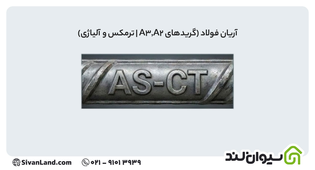 جدول علامت اختصاری میلگرد کارخانه های فولادی+ بررسی هریک 4 4 علامت اختصاری میلگرد آریان فولاد