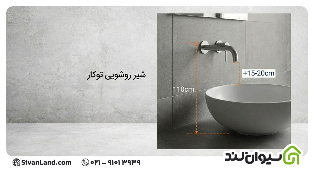 جدول ارتفاع نصب شیرآلات بهداشتی | ارتفاع استاندارد نصب شیرآلات 4 4 ارتفاع شیر روشویی توکار