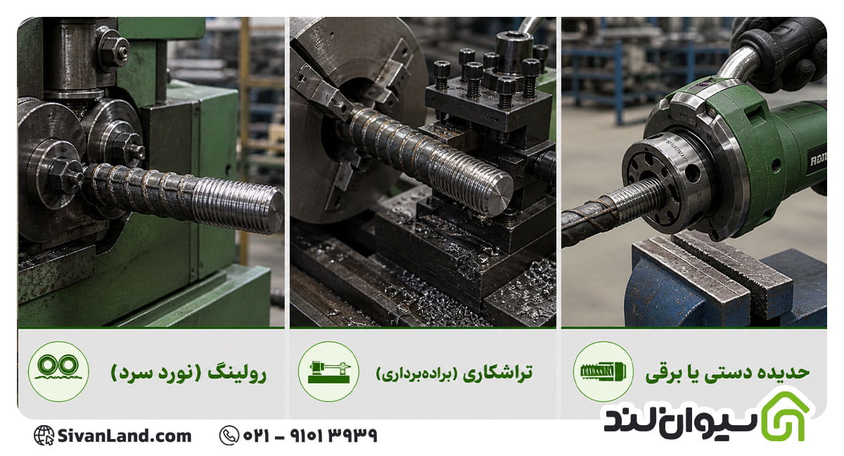 رزوه میلگرد چیست؟ بررسی روش ها و کاربردهای آن 3 3 روش های رزوه میلگرد