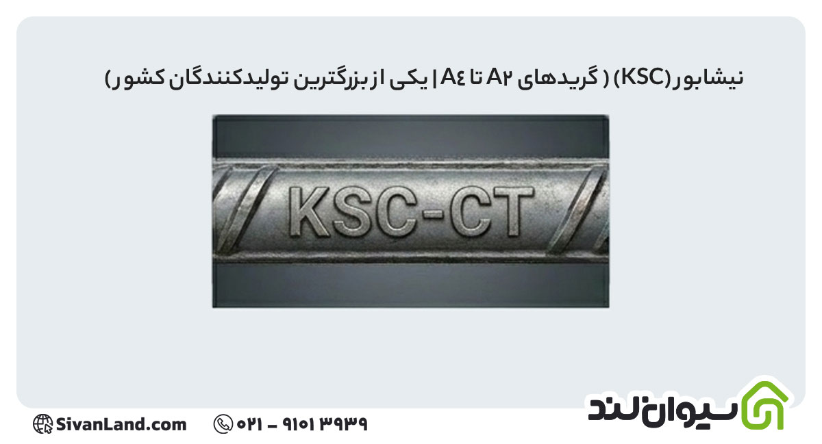 جدول علامت اختصاری میلگرد کارخانه های فولادی+ بررسی هریک 44 44 علامت اختصاری میلگرد نیشابور (KSC)