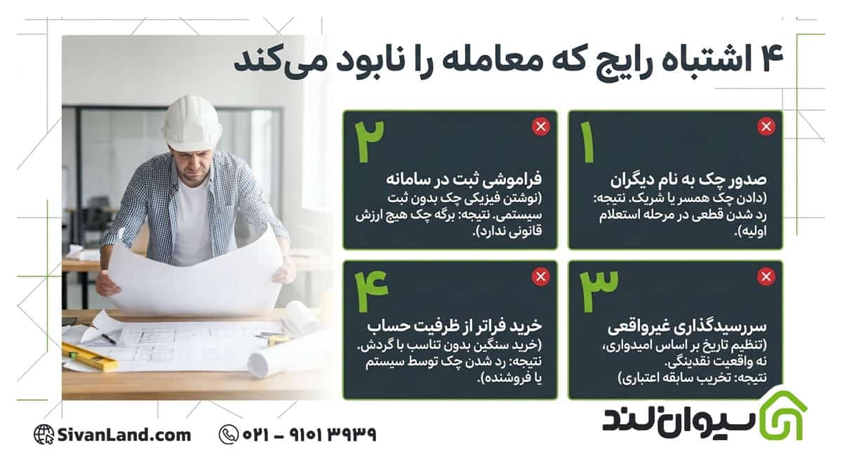 خرید مصالح ساختمانی با چک صیادی | شرایط، مدارک و نکاتی که باید بدانید! 3 3 اشتباهات رایج در خرید مصالح ساختمانی با چک صیادی